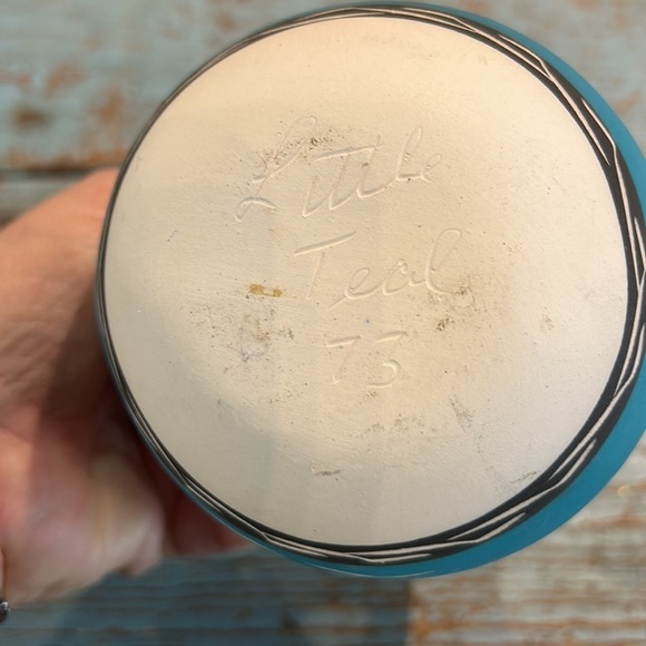 Vintage Little Teal Signed Navajo pitcher 73 - Picture 5 of 5